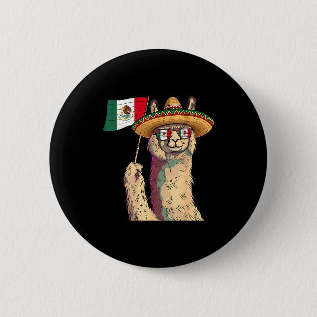 Mexico flag mexican pride mexican roots mexican 2 inch round button (Front)