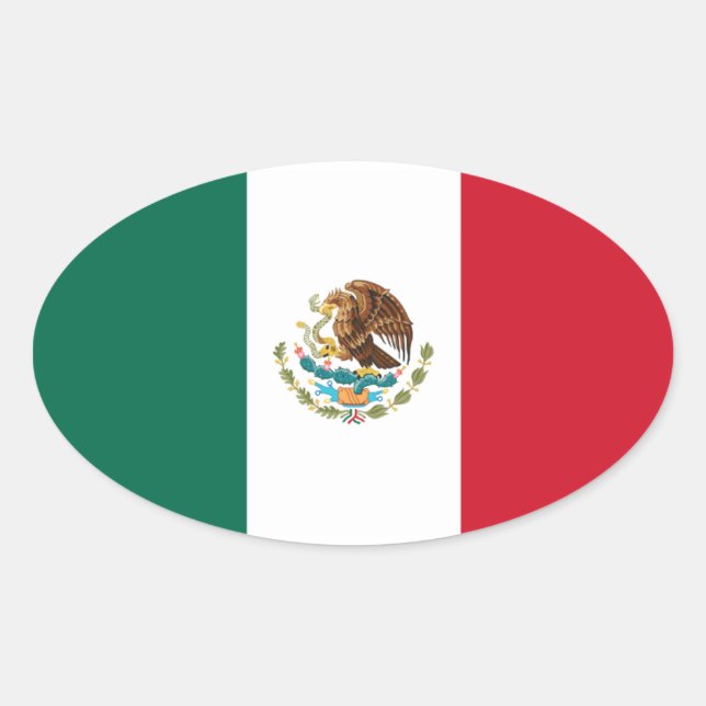Mexico Flag Oval Sticker (Front)