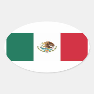 Mexico Flag Oval Sticker