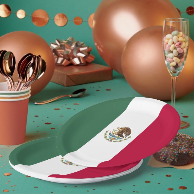 Mexico flag paper plate (Multi)