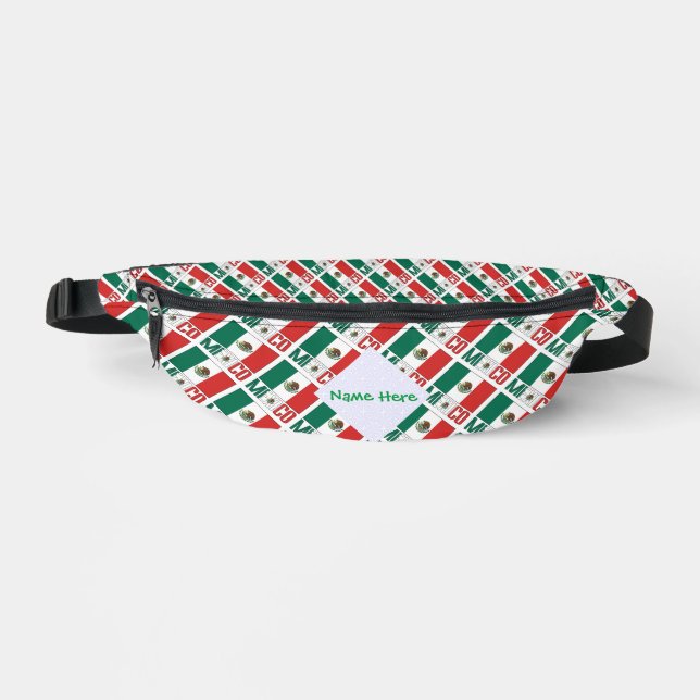 Mexico Flag Personalized Heritage Fanny Pack (Front)