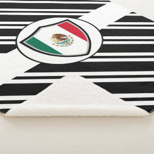 Mexico flag sherpa blanket
