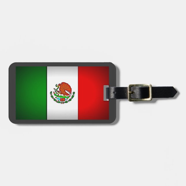 Mexico Flag Stylized Luggage Tag (Front Horizontal)
