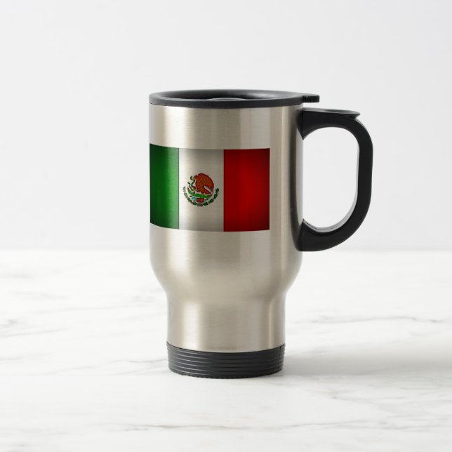 Mexico Flag Stylized Travel Mug (Right)