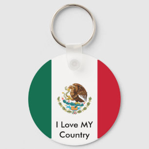 Mexico Flag The MUSEUM Zazzle I Love MY Country Keychain