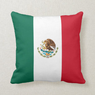 Mexico Flag Throw Pillow