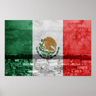 Mexico flag wall poster