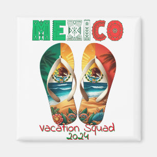 Mexico Flip Flop Vacation Tropical Getaway Design Magnet