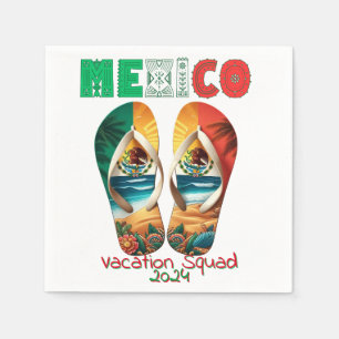 Mexico Flip Flop Vacation Tropical Getaway Design Napkin
