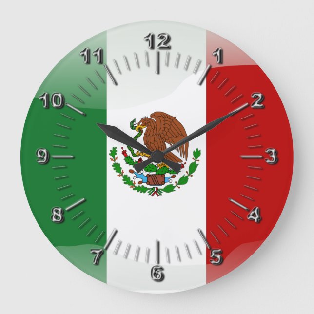 Mexico glossy flag large clock (Front)
