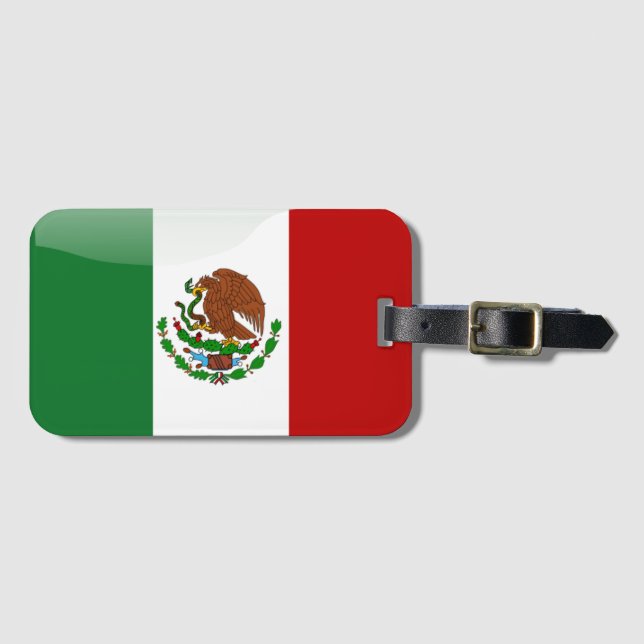 Mexico glossy flag luggage tag (Front Horizontal)