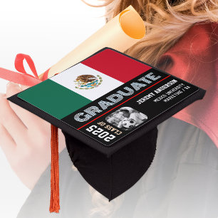 Mexico Graduation Hat, Photo, Mexican Flag Cap Topper