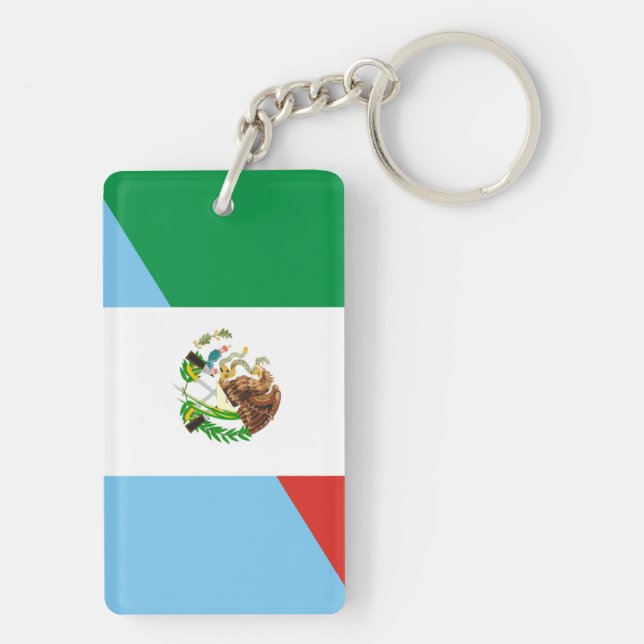 mexico guatemala half flag country symbol keychain (Back)