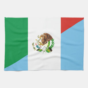 mexico guatemala half flag country symbol kitchen towel