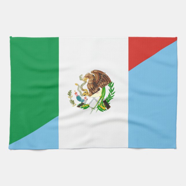 mexico guatemala half flag country symbol kitchen towel (Horizontal)