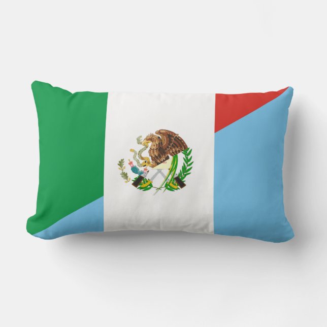 mexico guatemala half flag country symbol lumbar pillow (Front)