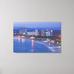 Mexico, Guerrero, Ixtapa. Ixtapa Hotels along Canvas Print