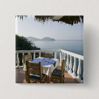 Mexico, Guerrero, Zihuatanejo. Cafe Table over
