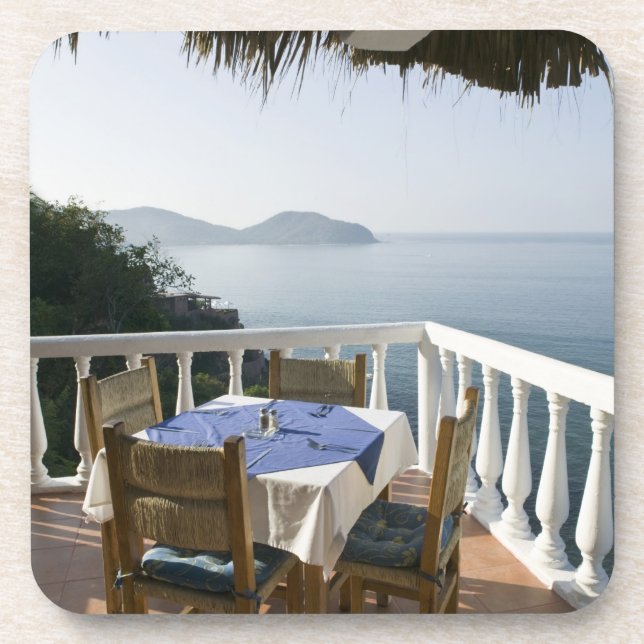 Mexico, Guerrero, Zihuatanejo. Cafe Table over Coaster (Front)