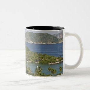 Mexico, Guerrero, Zihuatanejo. Playa Las Gatas- Two-Tone Coffee Mug