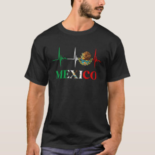 Mexico Heartbeat Proud Mexican Independence Day Se T-Shirt