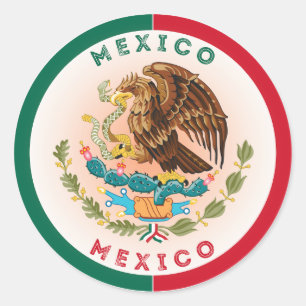 Mexico Heritage Emblem Classic Round Sticker
