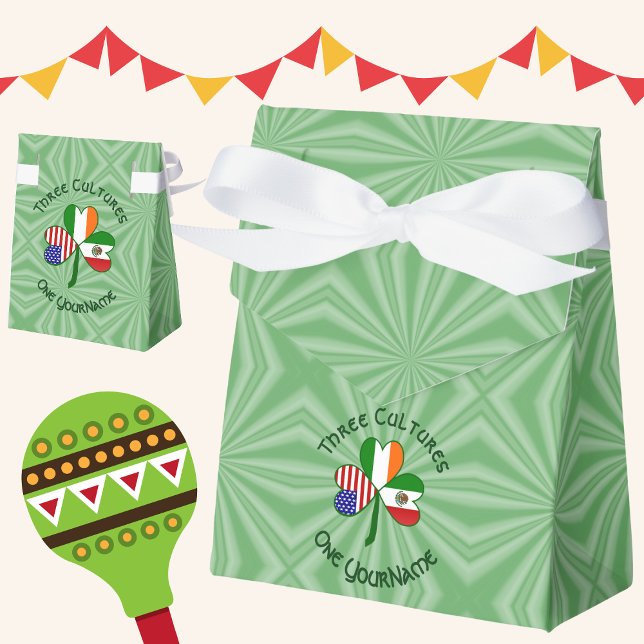 Mexico Ireland USA Shamrock Flag Favor Box (Creator Uploaded)