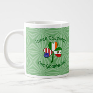 Mexico Ireland USA Shamrock Flag Large Coffee Mug