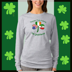 Mexico Irish USA Flag Shamrock Personalized Women T-Shirt