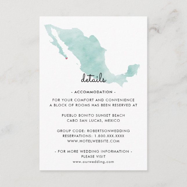 Mexico Map | Cabo | Details Enclosure Card (Front)