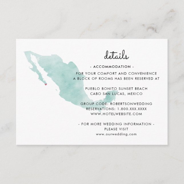 Mexico Map | Cabo | Details Enclosure Card (Front)