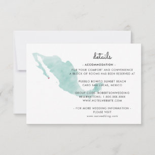 Mexico Map   Cabo   Details RSVP Card
