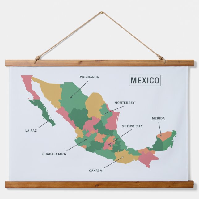 Mexico Map Hanging Tapestry (Front)