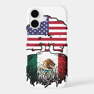 Mexico Mexican American USA Tree Roots Flag