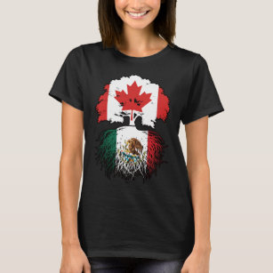 Mexico Mexican Canadian Canada Tree Roots Flag T-Shirt
