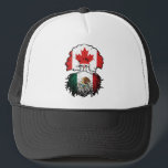 Mexico Mexican Canadian Canada Tree Roots Flag Trucker Hat<br><div class="desc">Show your pride in your Mexican heritage and Canadian identity. Your nationality is binational or one of your parents is from Mexico or Canada? Show your roots.</div>