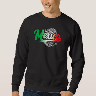 Mexico Mexican Flag Colours And Eagle Illustration Sweatshirt
