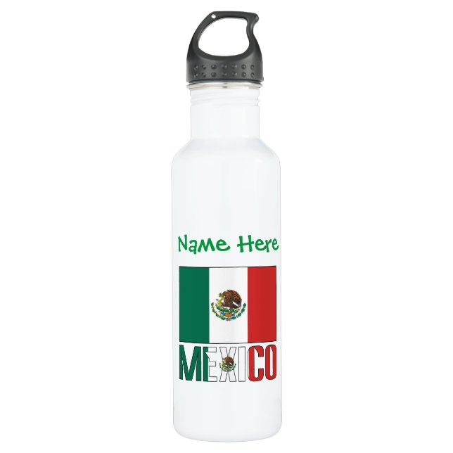 Mexico Mexican Flag Green Personalization  710 Ml Water Bottle (Front)