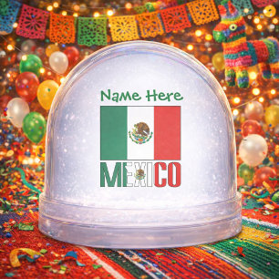 Mexico Mexican Flag Green Personalization  Snowglobe