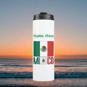Mexico Mexican Flag Green Personalization  Thermal Tumbler