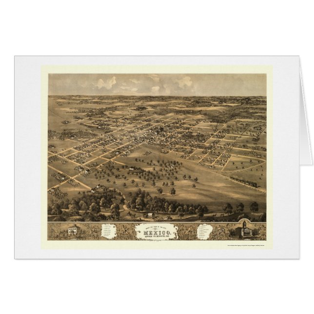 Mexico, MO Panoramic Map - 1869 (Front Horizontal)