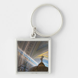 Mexico, Morelia. Sun's rays penetrate interior Keychain