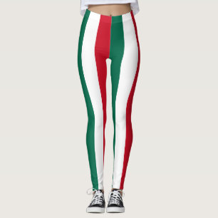 Mexico National Flag Colours Vertical Striped Leggings