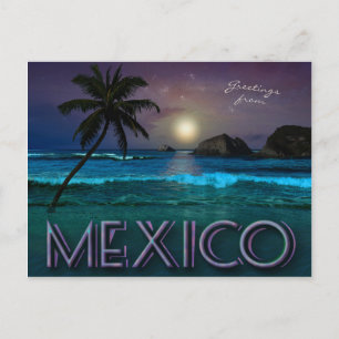 Mexico Night at the Beach (customizable) Postcard