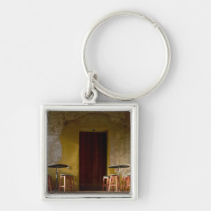 Mexico, Oaxaca, Afternoon sun lights balcony of Keychain
