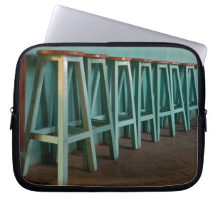 Mexico, Oaxaca, Green Bar Stools line wall Laptop Sleeve