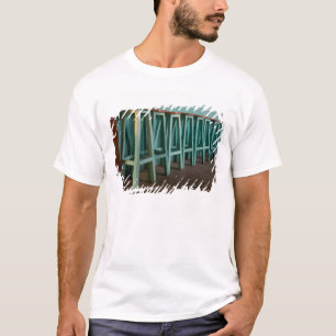 Mexico, Oaxaca, Green Bar Stools line wall T-Shirt