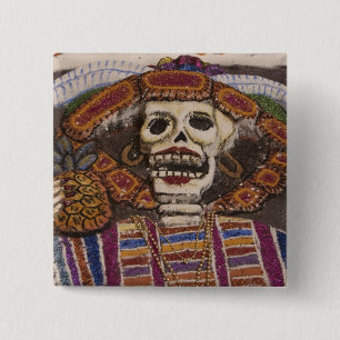 Mexico, Oaxaca. Sand tapestry (tapete de arena) 2 Inch Square Button