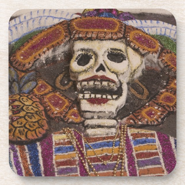 Mexico, Oaxaca. Sand tapestry (tapete de arena) Coaster (Front)