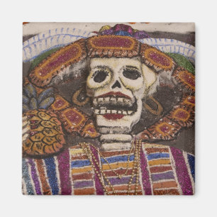 Mexico, Oaxaca. Sand tapestry (tapete de arena) Magnet